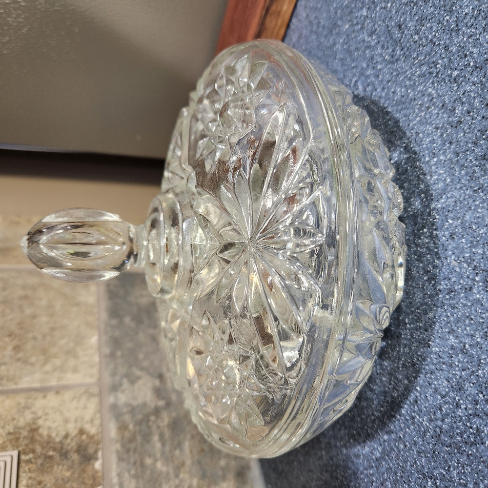 Elegant Clear Glass Candy Dish